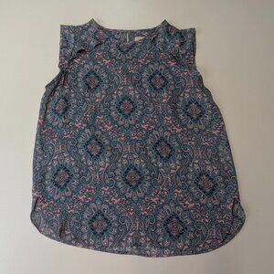 Loft Size Small Teal and Pink Paisley Tunic